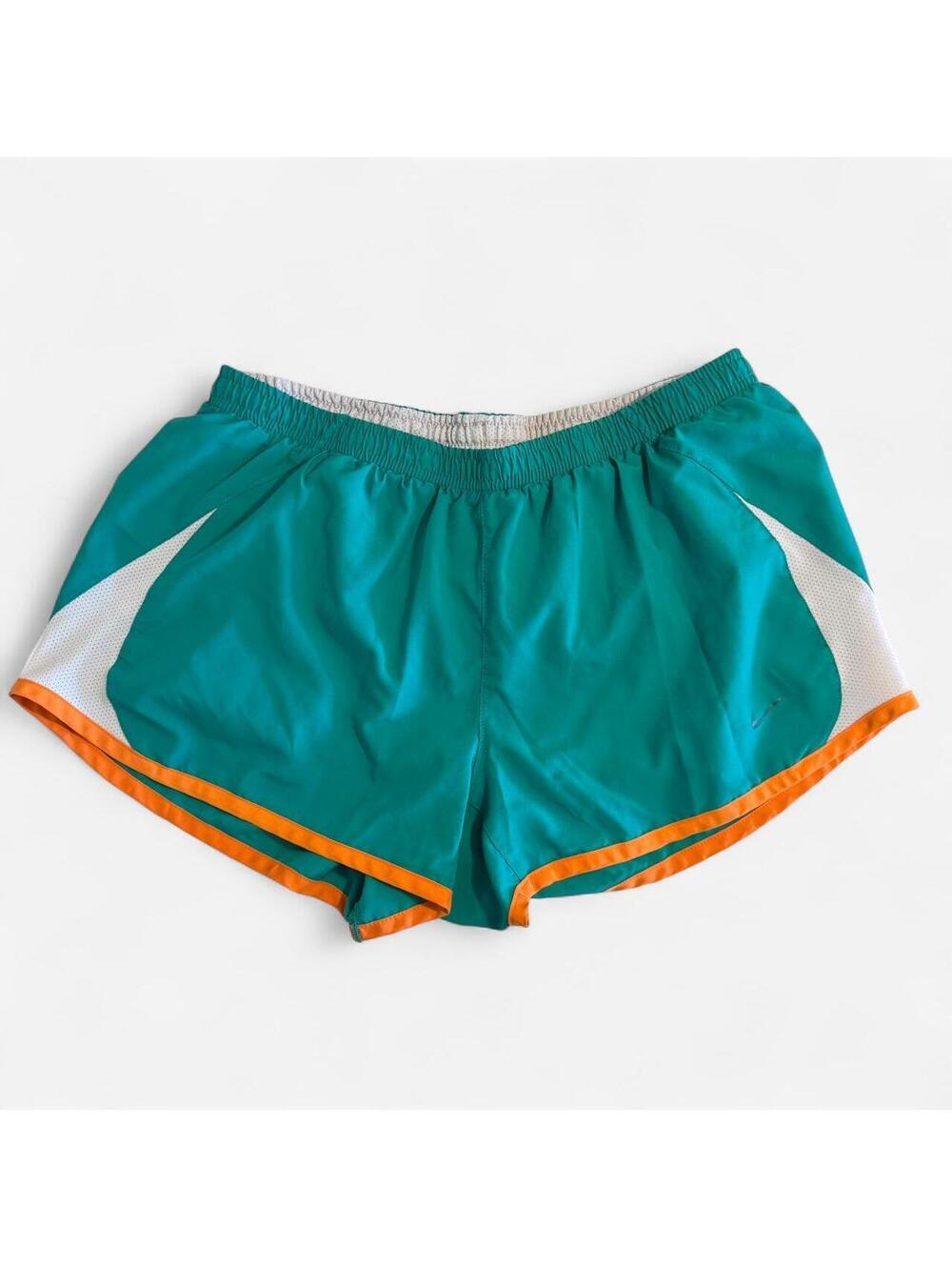 Nike Miami Heat shorts with teal, white, and orange color blocking